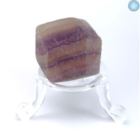 Dodécaèdre rhombique de Fluorine rubanée, Pierre naturelle brute ( non poli ) n°3