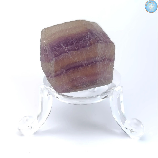 Dodécaedro rómbico de fluorita con bandas, Piedra Bruta n.º 3