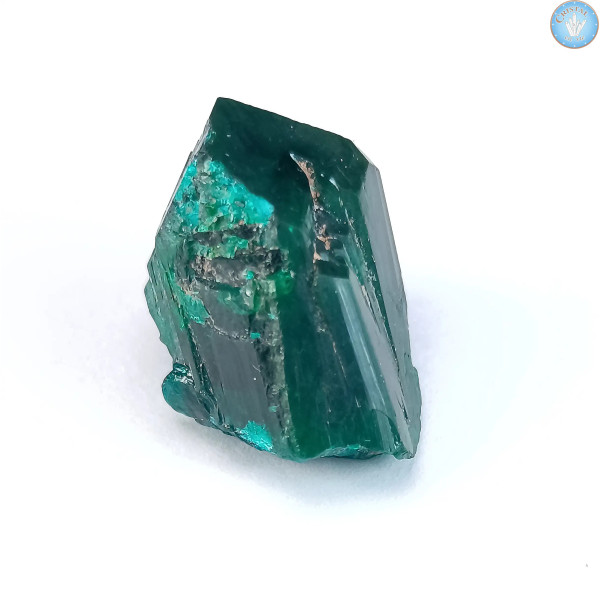 Dioptase, mono-pointe, cristal pierre brute du Congo.