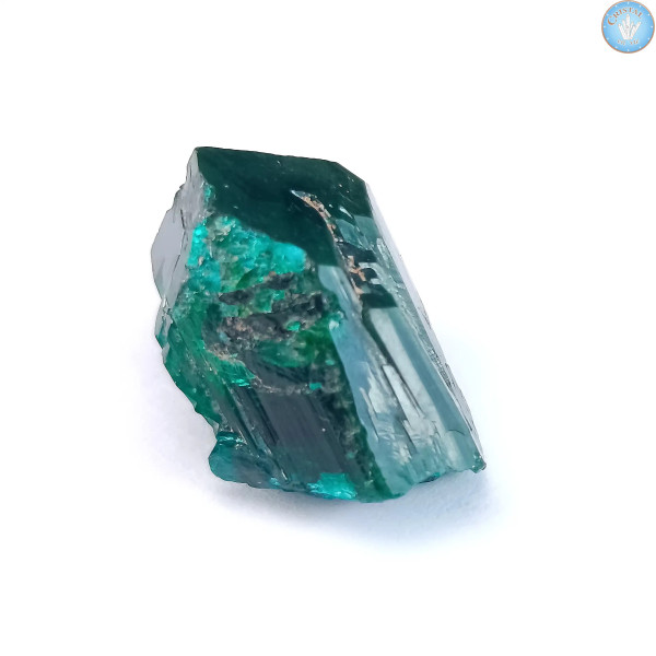 Dioptase, mono-pointe, cristal pierre brute du Congo.