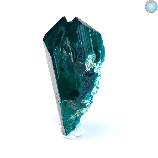 Dioptase, mono-pointe, cristal pierre brute du Congo.