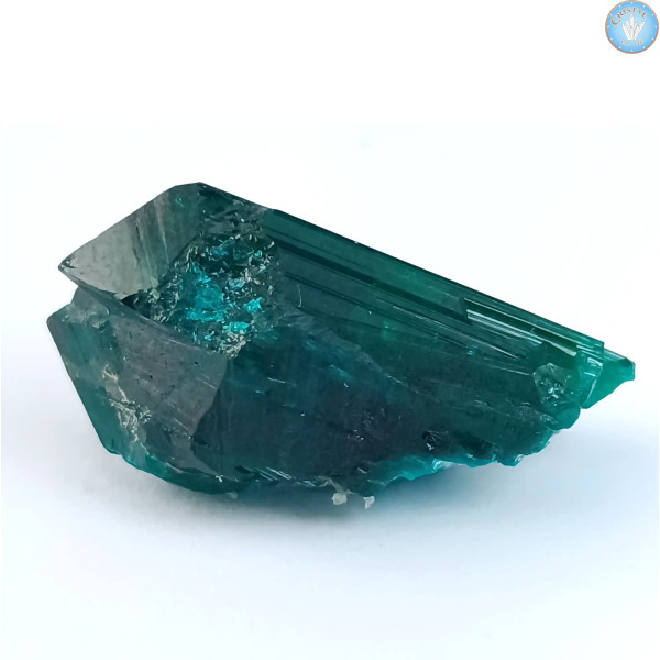 Dioptase, mono-pointe, cristal pierre brute du Congo.