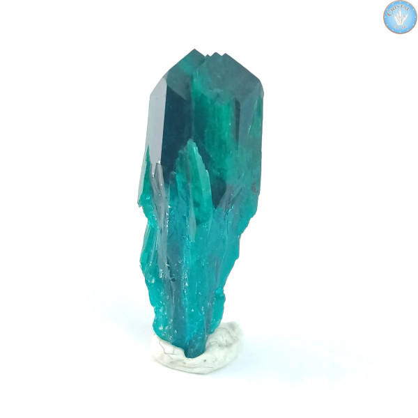 Dioptase, mono-pointe, cristal pierre brute de Tsumeb, Namibie.