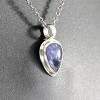 Colgante en TANZANITA, engaste y asa en plata - Cristal-en-vie.com