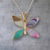 Gold-Plated Agate Butterfly Pendant - Cristal-en-vie.com