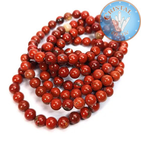 Pulseira de Jaspe Vermelho, Pedra Natural 8mm - Cristal-en-vie.com