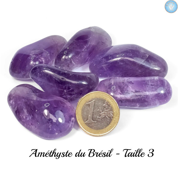 Amethyst, Trommelstein (Qualität A) aus Brasilien - Cristal-en-vie.com