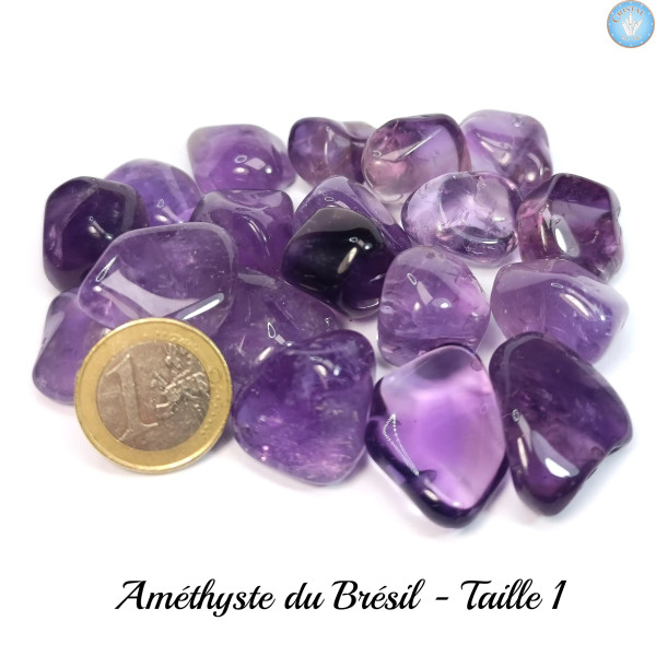 Ametista, Pietra burattata (Qualità A) dal Brasile - Cristal-en-vie.com