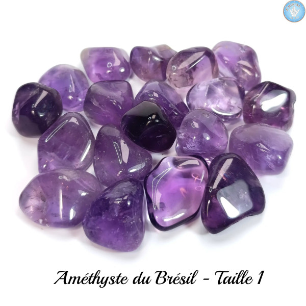 Amethyst, Trommelstein (Qualität A) aus Brasilien - Cristal-en-vie.com