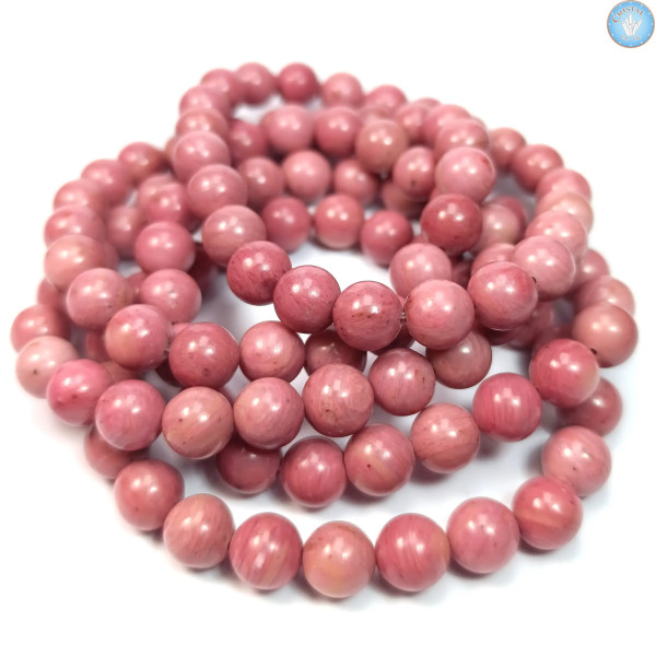 Rosa Rhodonit-Armband mit 8 mm Perlen - Qualität A - Cristal-en-vie.com
