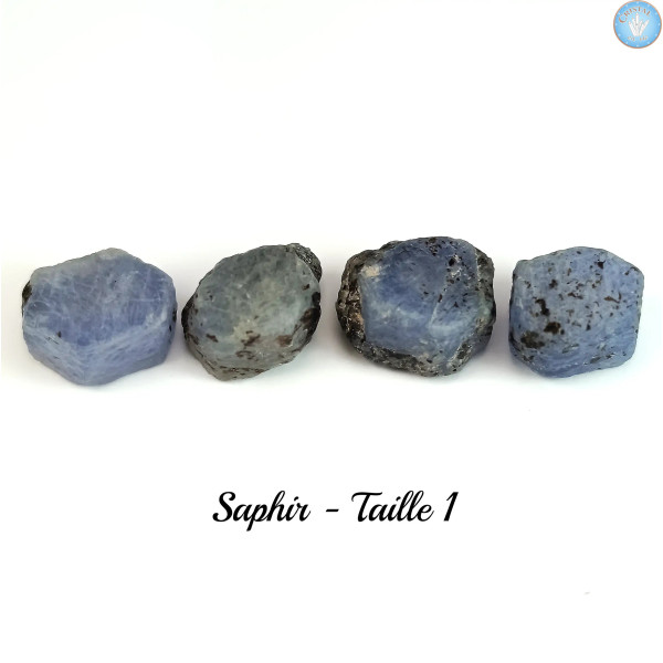 Saffier, Ruwe steen kwaliteit A - Cristal-en-vie.com
