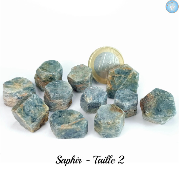 Saphir, Korund Rohstein - Cristal-en-vie.com