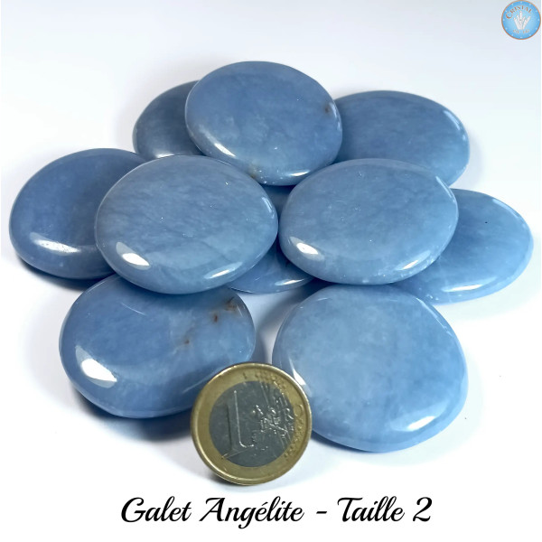 ANGELIT - Polierter Kieselstein, Natürliche Steine - Cristal-en-vie.com