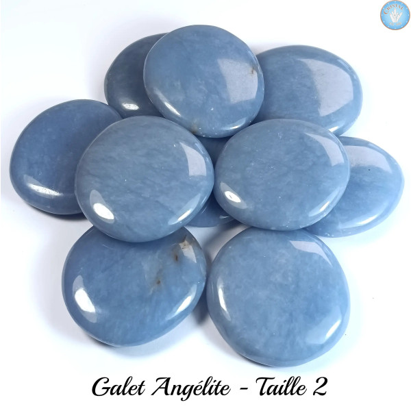 Galets en Angélite (Anhydrite), Pierres plates, Pierre naturelle polies, taille 2