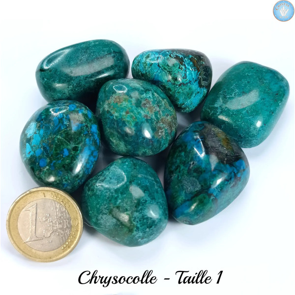 CHRYSOCOLLA - Natuurlijke trommelstenen - Cristal-en-vie.com