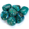Chrysocolle, Pierre naturelle roulée du Pérou. Lot de pierres de couleur bleu, vert-turquoise.