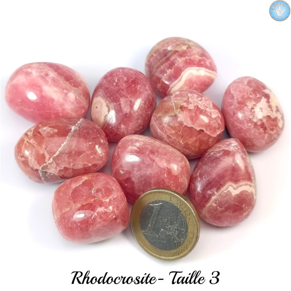 Rhodochrosiet uit Argentinië, Getrommelde Stenen Kwaliteit AA – Cristal-en-vie.com