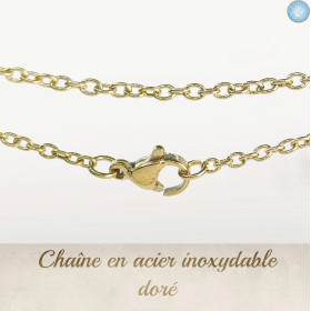 Cadena de acero inoxidable color dorado de 45 cm – Cristal-en-vie.com
