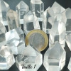 Pointes polis de Quartz ( Cristal de Roche). Pierres naturelles incolores, hexagonal ( 6 faces) Taille 1.