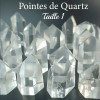 Pointes polis de Quartz ( Cristal de Roche). Pierres naturelles incolores, hexagonal ( 6 faces) Taille 1.