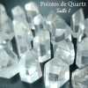 Pointes polis de Quartz ( Cristal de Roche). Pierres naturelles incolores, hexagonal ( 6 faces) Taille 1.