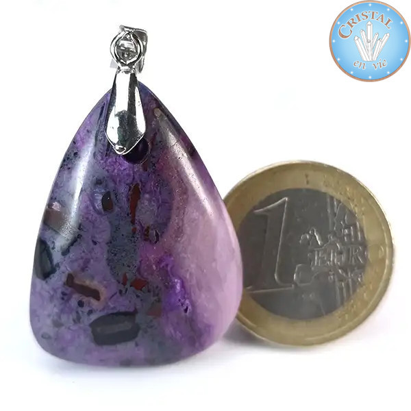 Colgante de SUGILITA con asa de plata n°2 – Cristal-en-vie.com