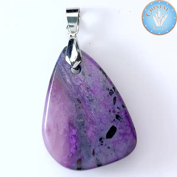 Colgante de SUGILITA con asa de plata n°2 – Cristal-en-vie.com