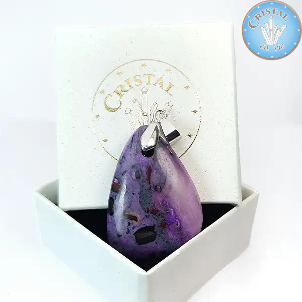 Pingente de SUGILITA com argola em prata n°2 – Cristal-en-vie.com