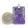 Pendentif en Sugilite, pierre naturelle polie, pierre naturelle de couleur violet et pourpre, avec bélière en argent.