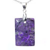 Pendentif en Sugilite, pierre naturelle polie, pierre naturelle de couleur violet et pourpre, avec bélière en argent.
