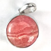 Pendentif - cabochon de Rhodocrosite, Pierre naturelle rose sertie en argent 925 n2