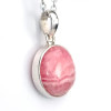 Colgante - Cabujón de rodocrosita, Piedra natural rosa engastada en plata de ley 925 n2