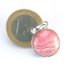 Pendentif - cabochon de Rhodocrosite, Pierre naturelle rose sertie en argent 925 n2