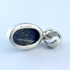 Pendentif - cabochon de Lapis Lazuli, Pierre naturelle bleue sertie en argent 925 n1