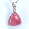 Ciondolo - Rodocrosite cabochon, pietra rosa naturale incastonata in argento 925 n3
