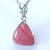 Colgante - Cabujón de rodocrosita, Piedra natural rosa engastada en plata de ley 925 n3