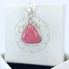 Pendentif - cabochon de Rhodocrosite, Pierre naturelle rose sertie en argent 925 n3