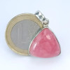 Pingente - Cabochão de rodocrosita, pedra rosa natural incrustada em prata de lei 925 n3