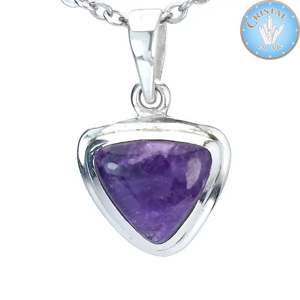 Anhänger aus SUGILIT mit Silberöse n°6 – Cristal-en-vie.com