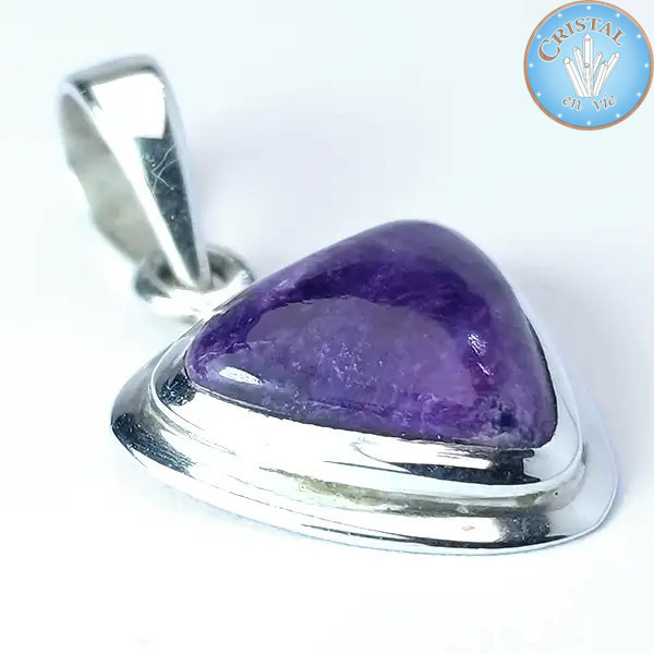 Sugilite Pendentif, pierre naturelle sertie en argent, couleur violet n6