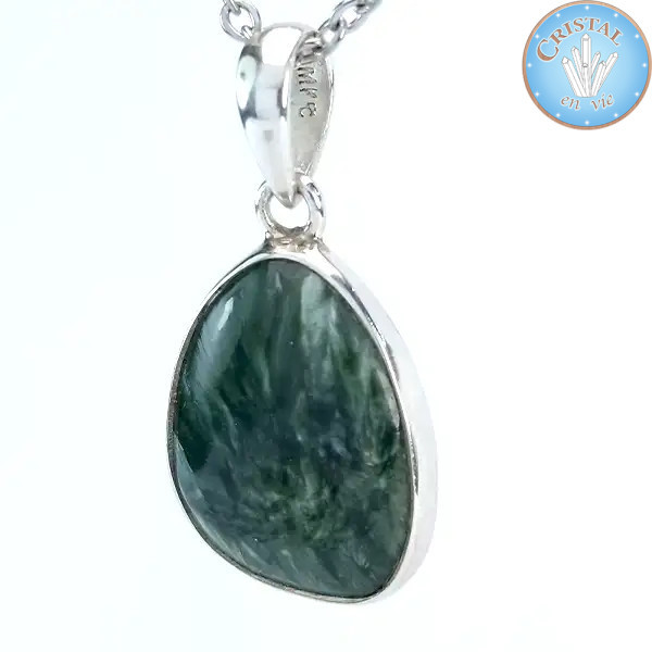Seraphinite Pendant with Silver Bail No.1 – Cristal-en-vie.com