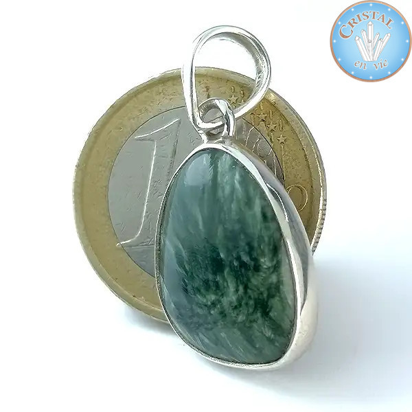 Seraphinite Pendant with Silver Bail No.1 – Cristal-en-vie.com