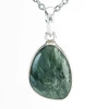 Séraphinite (Clinochlore) Pendentif, pierre naturelle sertie en argent, couleur vert n1
