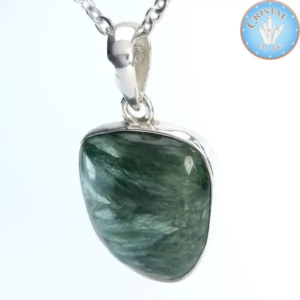 Seraphinit-Anhänger mit Silberöse Nr. 2 – Cristal-en-vie.com