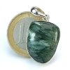Séraphinite (Clinochlore) Pendentif, pierre naturelle sertie en argent, couleur vert n2