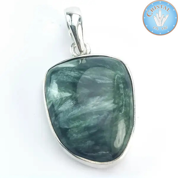 Seraphinite Pendant with Silver Bail No.2 – Cristal-en-vie.com
