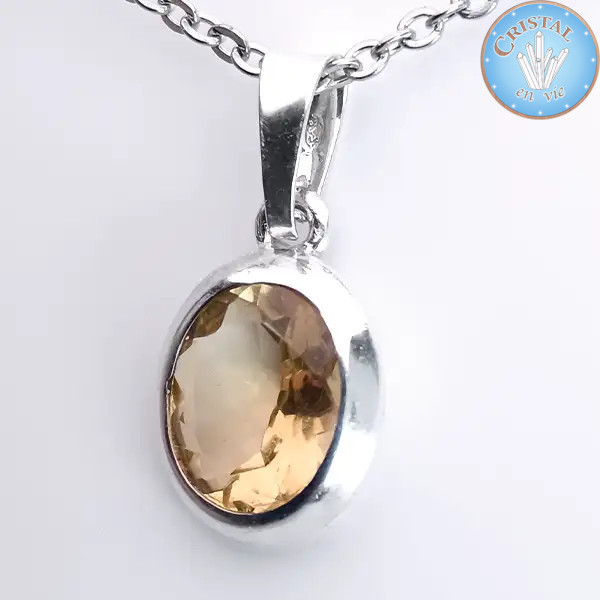 CITRIN-Anhänger mit 925er Silberöse Nr. 1 – Cristal-en-vie.com