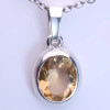 Citrine en Pendentif, pierre naturelle sertie en argent, couleur jaune doré n1