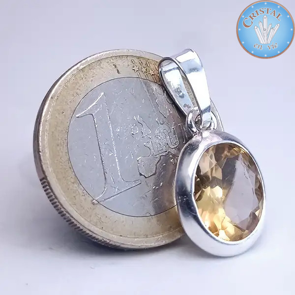 Ciondolo in CITRINO con contromaglia in argento 925 n.1 – Cristal-en-vie.com