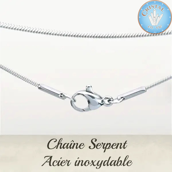 Chaîne serpent en acier inoxydable argentée 55cm